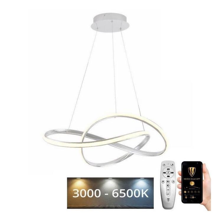 Brilagi - LED Zatemnitveni lestenec na vrvici COSMOWAVE LED/70W/230V 3000-6500K bela + Daljinski upravljalnik