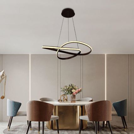 Brilagi - LED Zatemnitveni lestenec na vrvici COSMOWAVE LED/70W/230V 3000-6500K rjava + Daljinski upravljalnik