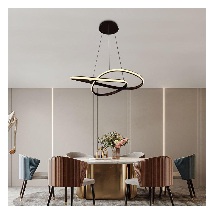 Brilagi - LED Zatemnitveni lestenec na vrvici COSMOWAVE LED/70W/230V 3000-6500K rjava + Daljinski upravljalnik