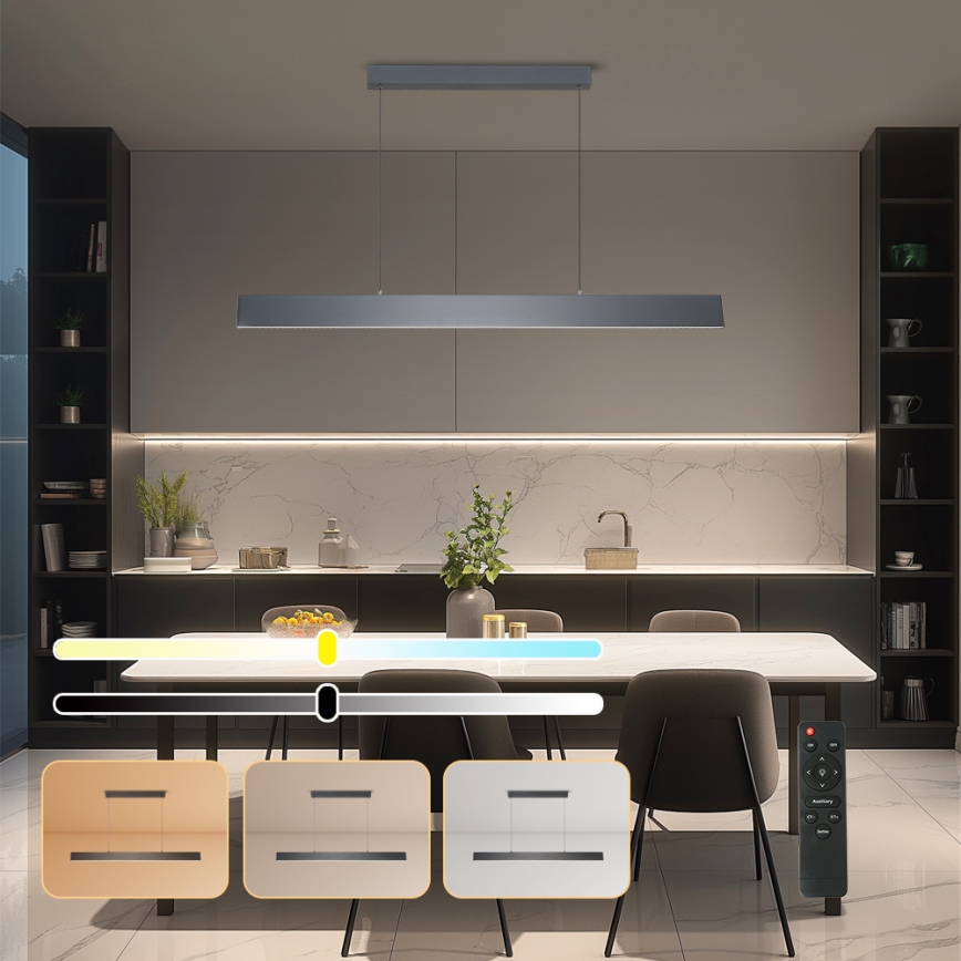 Brilagi - LED Zatemnitveni lestenec na vrvici SLIMLINE LED/40W/230V 3000-6000K antracit + Daljinski upravljalnik