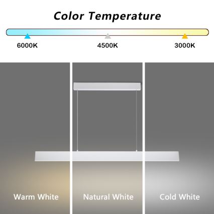 Brilagi - LED Zatemnitveni lestenec na vrvici SLIMLINE LED/40W/230V 3000-6000K bela + Daljinski upravljalnik