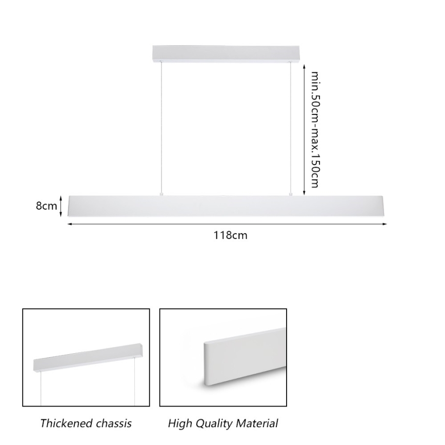 Brilagi - LED Zatemnitveni lestenec na vrvici SLIMLINE LED/40W/230V 3000-6000K bela + Daljinski upravljalnik