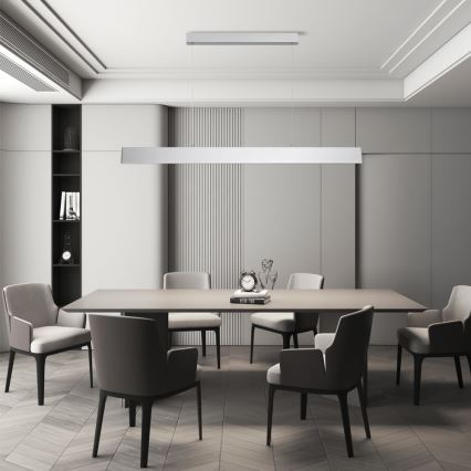 Brilagi - LED Zatemnitveni lestenec na vrvici SLIMLINE LED/40W/230V 3000-6000K srebrna + Daljinski upravljalnik