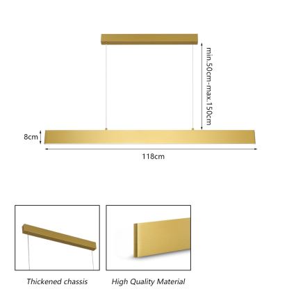 Brilagi - LED Zatemnitveni lestenec na vrvici SLIMLINE LED/40W/230V 3000-6000K zlata + Daljinski upravljalnik