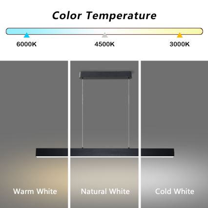 Brilagi - LED Zatemnitveni lestenec na vrvici SLEEKLINE SMART LED/40W/230V 3000-6000K Wi-Fi Tuya črna + Daljinski upravljalnik