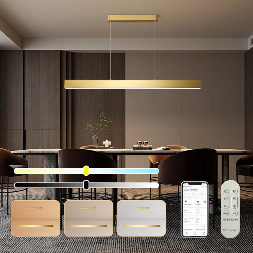 Brilagi - LED Zatemnitveni lestenec na vrvici SLEEKLINE SMART LED/40W/230V 3000-6000K Wi-Fi Tuya zlata + Daljinski upravljalnik