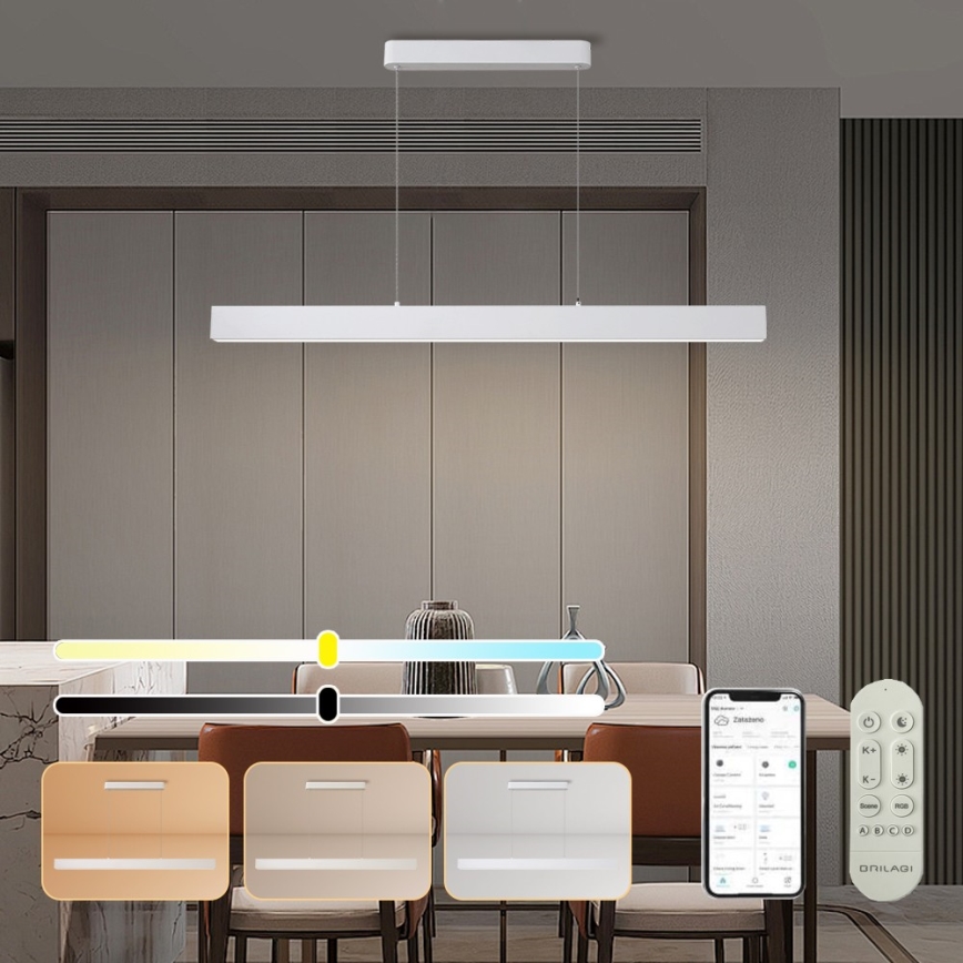 Brilagi - LED Zatemnitveni lestenec na vrvici SLEEKLINE SMART LED/40W/230V 3000-6000K Wi-Fi Tuya bela + Daljinski upravljalnik