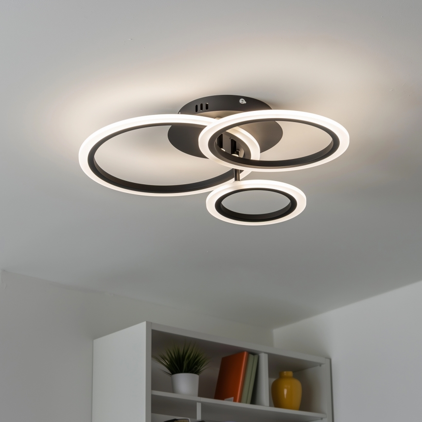 Brilagi - LED Zatemnitveni nadgradni lestenec ORBITS LED/40W/230V 3000-6500K črna + Daljinski upravljalnik