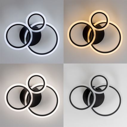 Brilagi - LED Zatemnitveni nadgradni lestenec ORBITS LED/40W/230V 3000-6500K črna + Daljinski upravljalnik