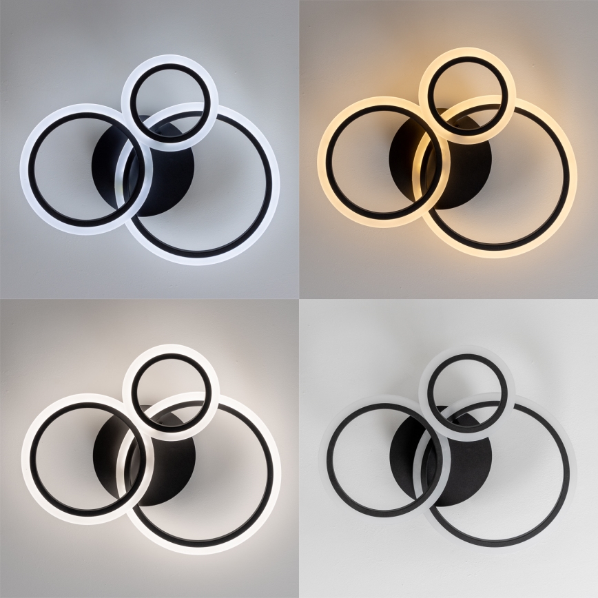 Brilagi - LED Zatemnitveni nadgradni lestenec ORBITS LED/40W/230V 3000-6500K črna + Daljinski upravljalnik