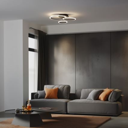 Brilagi - LED Zatemnitveni nadgradni lestenec ORBITS LED/40W/230V 3000-6500K črna + Daljinski upravljalnik