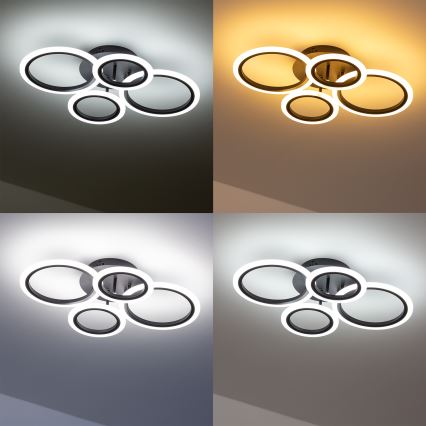 Brilagi - LED Zatemnitveni nadgradni lestenec ORBITS LED/50W/230V 3000-6500K antracit + Daljinski upravljalnik