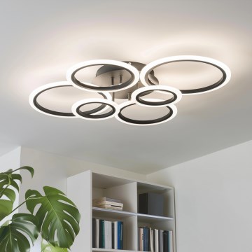 Brilagi - LED Zatemnitveni nadgradni lestenec ORBITS LED/85W/230V 3000-6500K črna + Daljinski upravljalnik