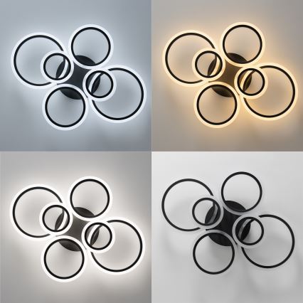 Brilagi - LED Zatemnitveni nadgradni lestenec ORBITS LED/85W/230V 3000-6500K črna + Daljinski upravljalnik