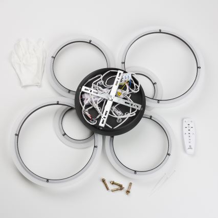 Brilagi - LED Zatemnitveni nadgradni lestenec ORBITS LED/85W/230V 3000-6500K črna + Daljinski upravljalnik