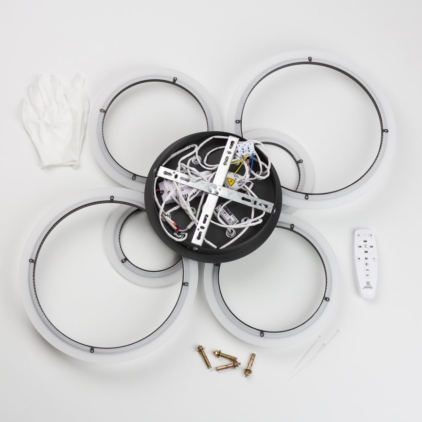 Brilagi - LED Zatemnitveni nadgradni lestenec ORBITS LED/85W/230V 3000-6500K črna + Daljinski upravljalnik