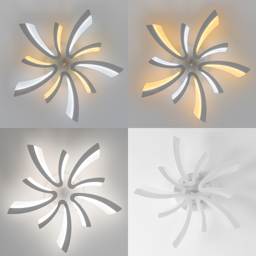 Brilagi - LED Zatemnitveni nadgradni lestenec TWIST LED/55W/230V 3000-6500K bela + Daljinski upravljalnik
