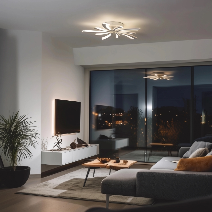Brilagi - LED Zatemnitveni nadgradni lestenec TWIST LED/55W/230V 3000-6500K bela + Daljinski upravljalnik