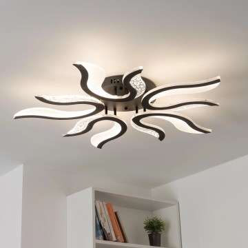 Brilagi - LED Zatemnitveni nadgradni lestenec TWIST LED/65W/230V 3000-6500K črna + Daljinski upravljalnik