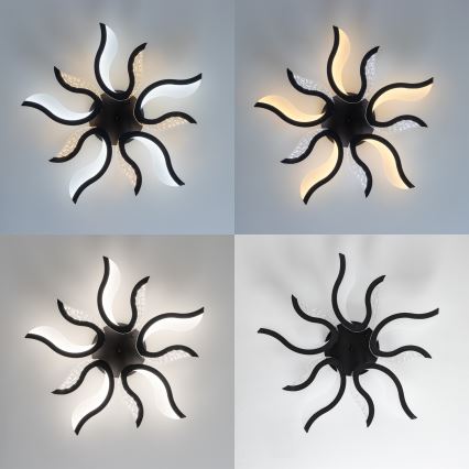 Brilagi - LED Zatemnitveni nadgradni lestenec TWIST LED/65W/230V 3000-6500K črna + Daljinski upravljalnik