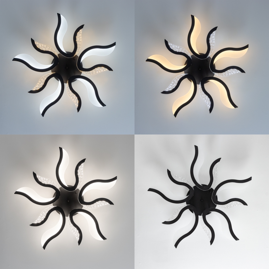 Brilagi - LED Zatemnitveni nadgradni lestenec TWIST LED/65W/230V 3000-6500K črna + Daljinski upravljalnik