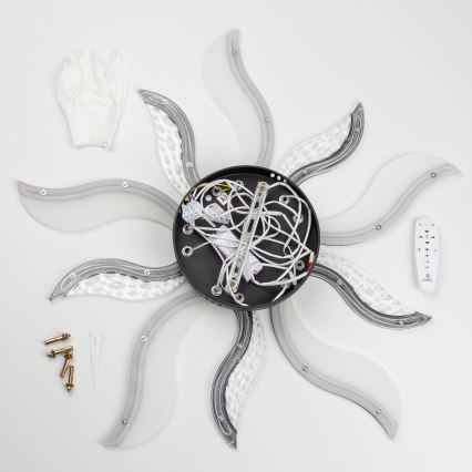 Brilagi - LED Zatemnitveni nadgradni lestenec TWIST LED/65W/230V 3000-6500K črna + Daljinski upravljalnik