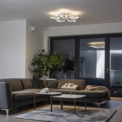 Brilagi - LED Zatemnitveni nadgradni lestenec TWIST LED/80W/230V 3000-6500K bela + Daljinski upravljalnik