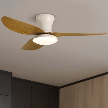 Brilagi - LED Zatemnitveni stropni ventilator LED/30W/230V 3000-6500K bela/rjava + Daljinski upravljalnik