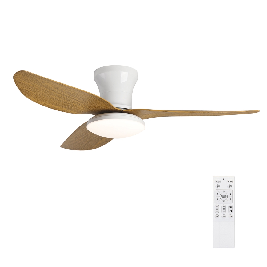 Brilagi - LED Zatemnitveni stropni ventilator LED/30W/230V 3000-6500K bela/rjava + Daljinski upravljalnik