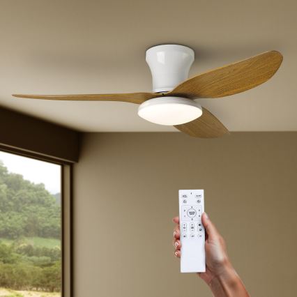 Brilagi - LED Zatemnitveni stropni ventilator LED/30W/230V 3000-6500K bela/rjava + Daljinski upravljalnik