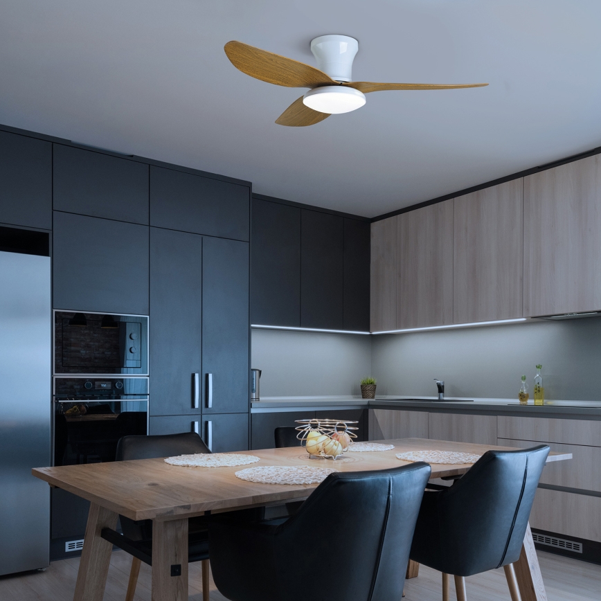 Brilagi - LED Zatemnitveni stropni ventilator LED/30W/230V 3000-6500K bela/rjava + Daljinski upravljalnik