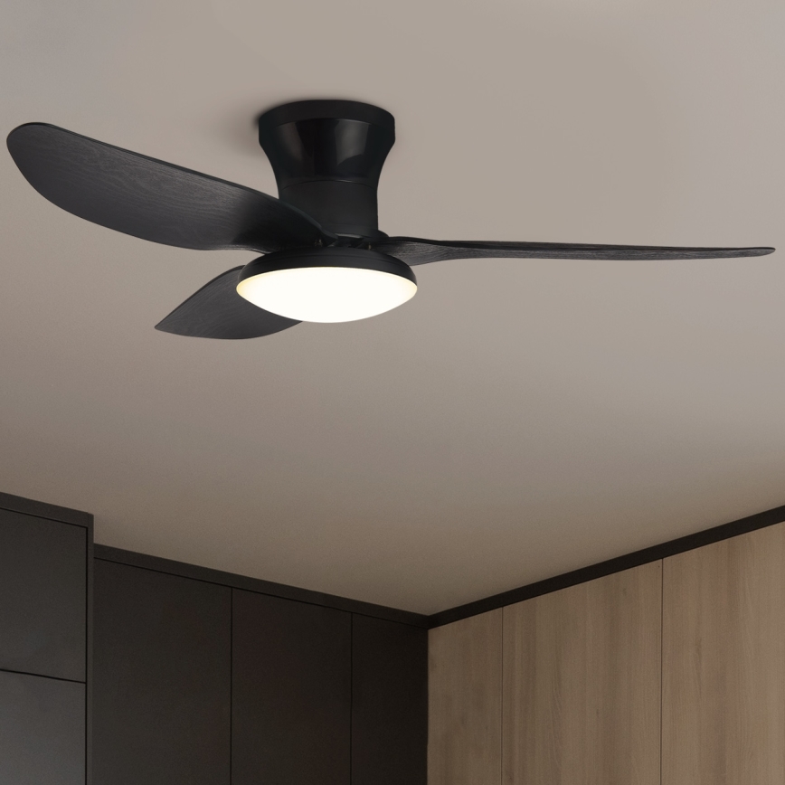 Brilagi - LED Zatemnitveni stropni ventilator LED/30W/230V 3000-6500K črna + Daljinski upravljalnik