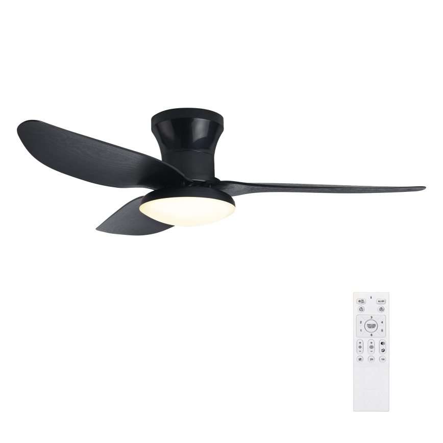Brilagi - LED Zatemnitveni stropni ventilator LED/30W/230V 3000-6500K črna + Daljinski upravljalnik