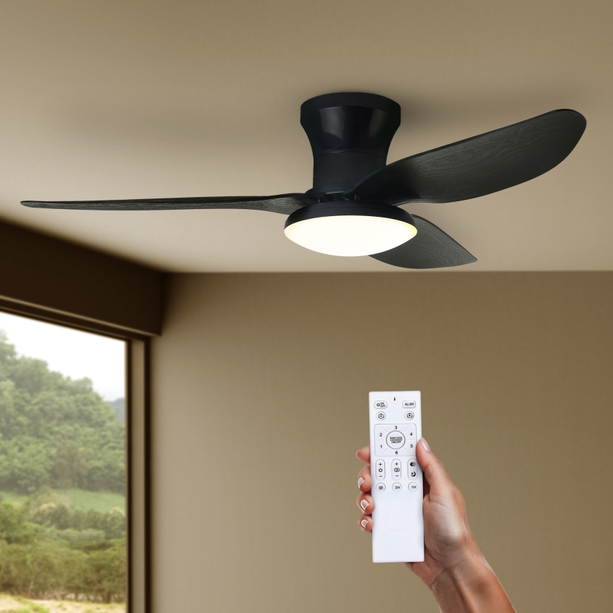 Brilagi - LED Zatemnitveni stropni ventilator LED/30W/230V 3000-6500K črna + Daljinski upravljalnik