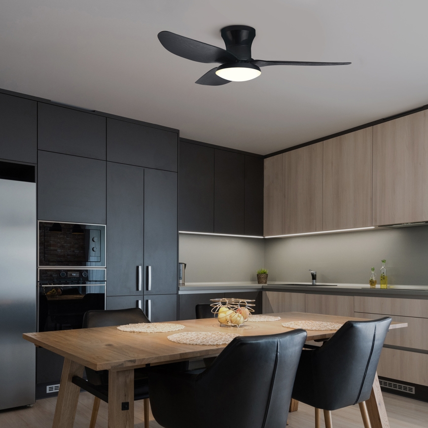 Brilagi - LED Zatemnitveni stropni ventilator LED/30W/230V 3000-6500K črna + Daljinski upravljalnik