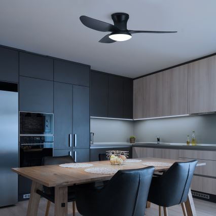 Brilagi - LED Zatemnitveni stropni ventilator LED/30W/230V 3000-6500K črna + Daljinski upravljalnik