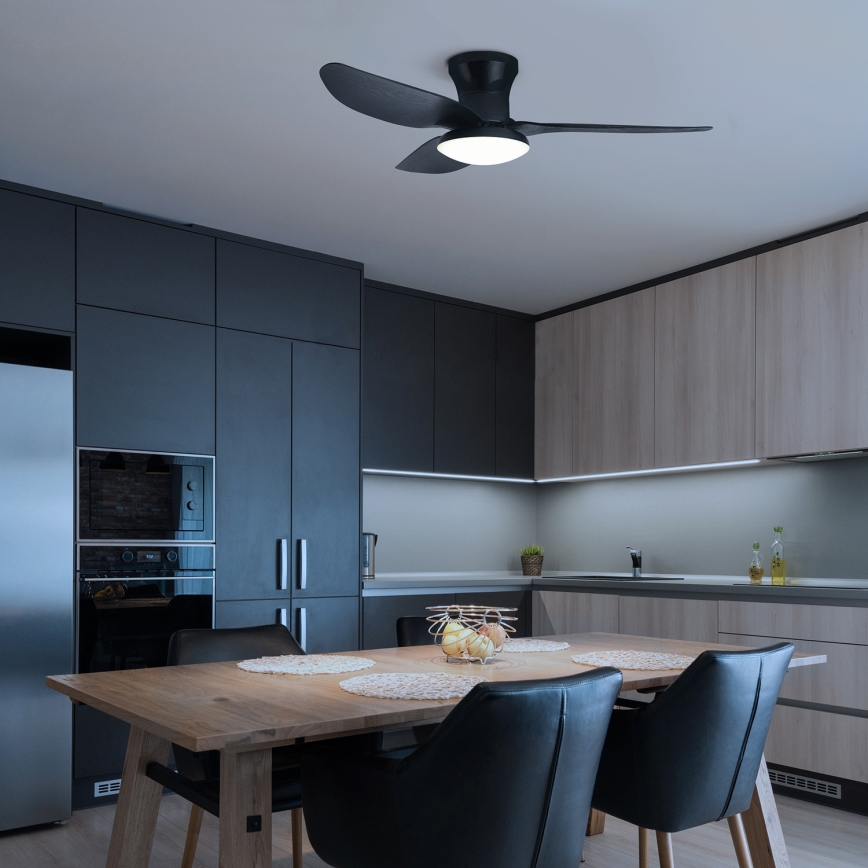 Brilagi - LED Zatemnitveni stropni ventilator LED/30W/230V 3000-6500K črna + Daljinski upravljalnik