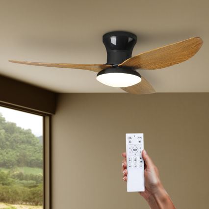Brilagi - LED Zatemnitveni stropni ventilator LED/30W/230V 3000-6500K črna/rjava + Daljinski upravljalnik