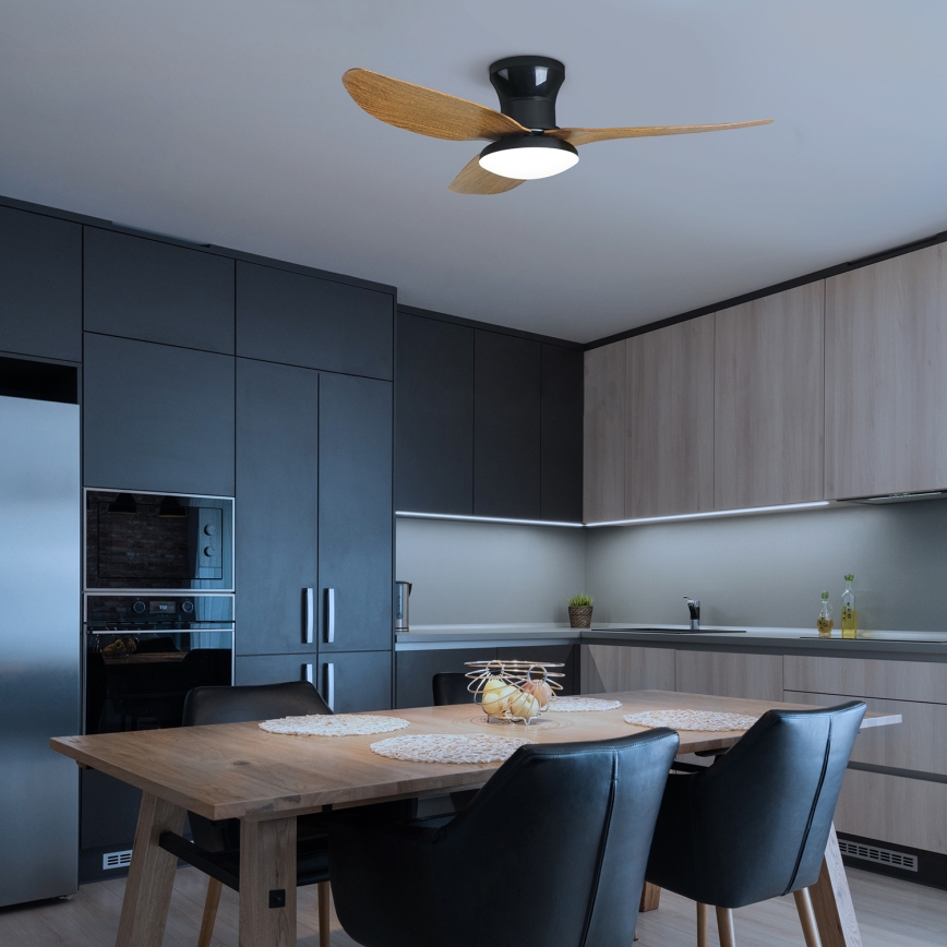Brilagi - LED Zatemnitveni stropni ventilator LED/30W/230V 3000-6500K črna/rjava + Daljinski upravljalnik