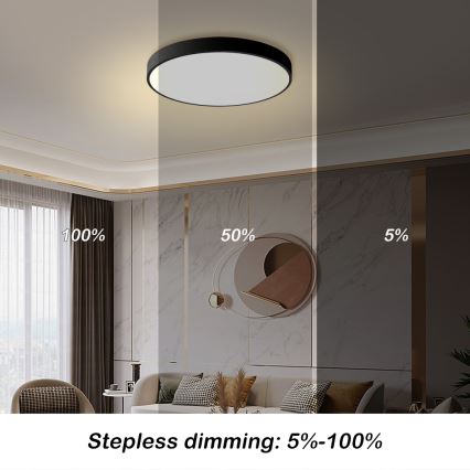 Brilagi - LED zatemnjevalna stropna svetilka POOL LED/60W/230V 3000-6000K premer 60 cm črna + daljinski upravljalnik
