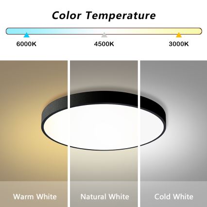 Brilagi - LED zatemnjevalna stropna svetilka POOL LED/60W/230V 3000-6000K premer 60 cm črna + daljinski upravljalnik