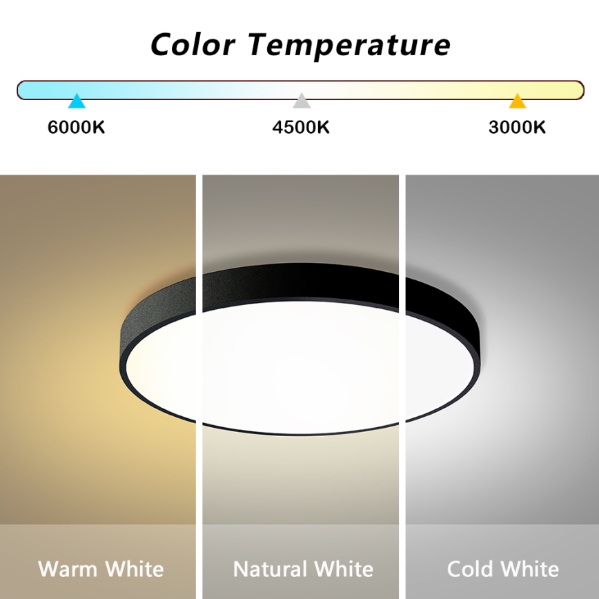 Brilagi - LED zatemnjevalna stropna svetilka POOL LED/60W/230V 3000-6000K premer 60 cm črna + daljinski upravljalnik