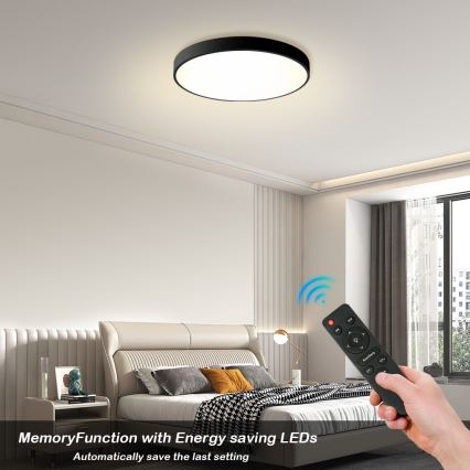 Brilagi - LED zatemnjevalna stropna svetilka POOL LED/60W/230V 3000-6000K premer 60 cm črna + daljinski upravljalnik