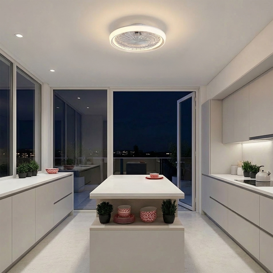 Brilagi - LED zatemljiv stropni ventilator LED/40W/230V, premer 48 cm, bela + daljinski upravljalnik