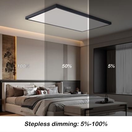 Brilagi - LED kopalniško stropno svetilo z možnostjo zatemnitve FRAME SMART LED/96W/230V 120x60 cm 3000-6000K IP44 črna + daljinski upravljalnik