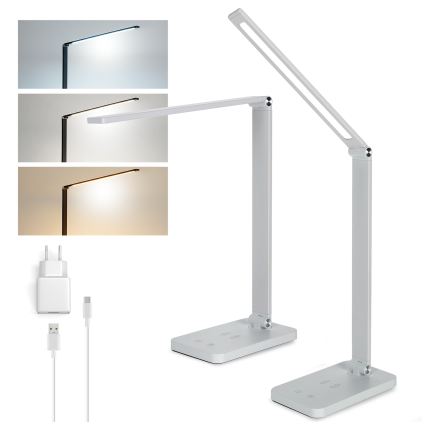 Brilagi - LED nastavljiva namizna svetilka na dotik z brezžičnim polnjenjem QI MODO CHARGE LED/7W/5V 3000/4000/6000K bela