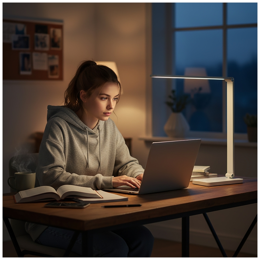 Brilagi - LED nastavljiva namizna svetilka na dotik z brezžičnim polnjenjem QI MODO CHARGE LED/7W/5V 3000/4000/6000K bela