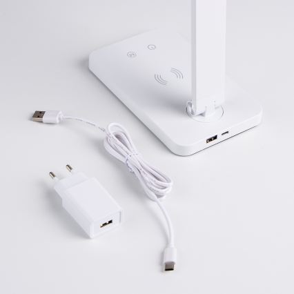 Brilagi - LED nastavljiva namizna svetilka na dotik z brezžičnim polnjenjem QI MODO CHARGE LED/7W/5V 3000/4000/6000K bela