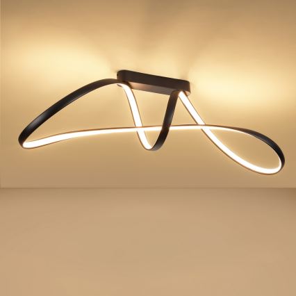 Brilagi - LED zatemljiv pritrjen stropni lestenec TWISTER LED/60W/230V 3000-6000K črna + daljinski upravljalnik