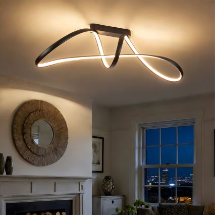 Brilagi - LED zatemljiv pritrjen stropni lestenec TWISTER LED/60W/230V 3000-6000K črna + daljinski upravljalnik